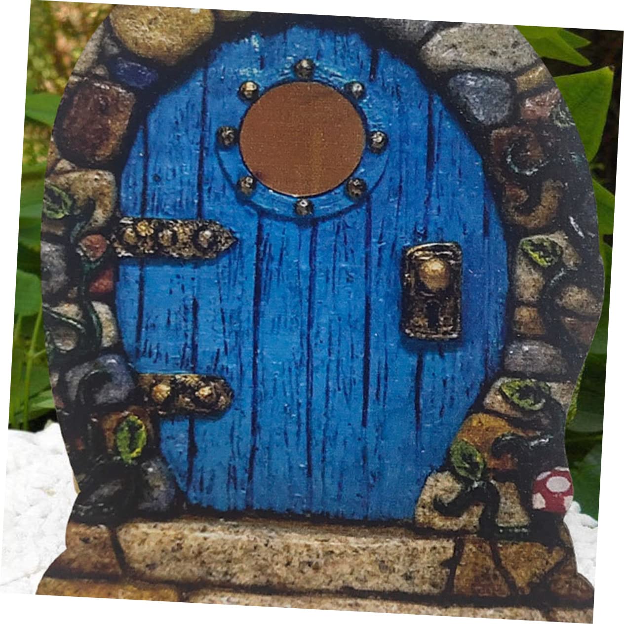 ドールハウス　丸いドアのガーデン Amazon.co.jp: IWOWHERO 木製妖精のドア 屋外ガーデン装飾 ドール